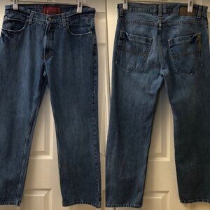 Izod Men's Denim Blue Jeans Relaxed Straight